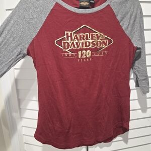 Harley-Davidson Red and Gray Raglan Shirt